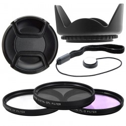 Kit 52MM Pare Soleil + UV CPL FLD + Cap pour NIKON