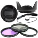 Kit 52MM Pare Soleil + UV CPL FLD + Cap pour NIKON