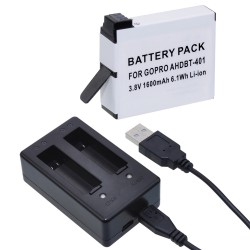Kit Dual chargeur + Batterie pour GOPRO HERO 4