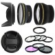 Kit 67MM UV CPL FLD Filtres Macro Téléphoto Grand Angle HD