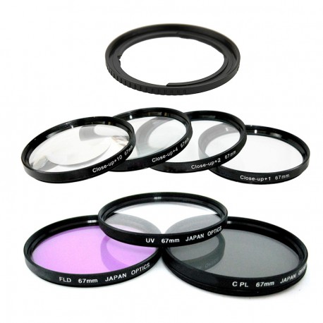Kit 67MM UV CPL FLD Macro + Anneau Adaptateur
