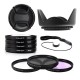 Kit Pare Soleil et Lens Cap + 4 Filtres Close Up et Dragonne