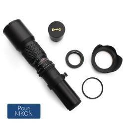 Téléobjectif 500mm - 1000mm Paresoeil et Filtre UV pour Nikon