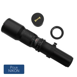 Téléobjectif 500mm - 1000mm Paresoeil et Filtre UV pour Nikon
