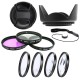 Kit Pare Soleil et Lens Cap + 4 Filtres Close Up et Dragonne