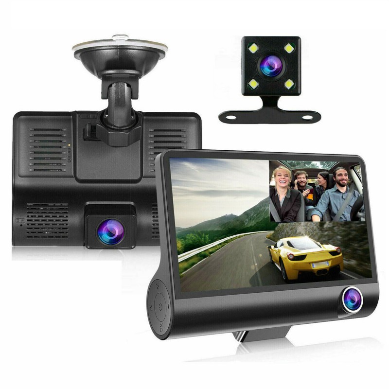 Triple Camera Embarquée Dashboard Cam HD - Lumen Market